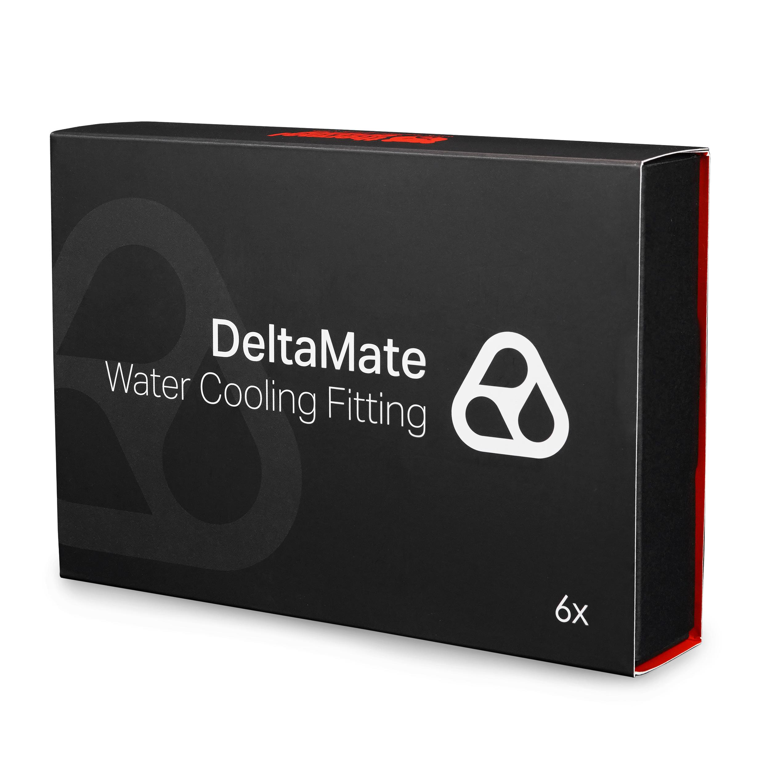 A large main feature product image of Thermal Grizzly DeltaMate Rotary - G1/4" 90 Degree Rotary Fitting 6-Pack (Black)