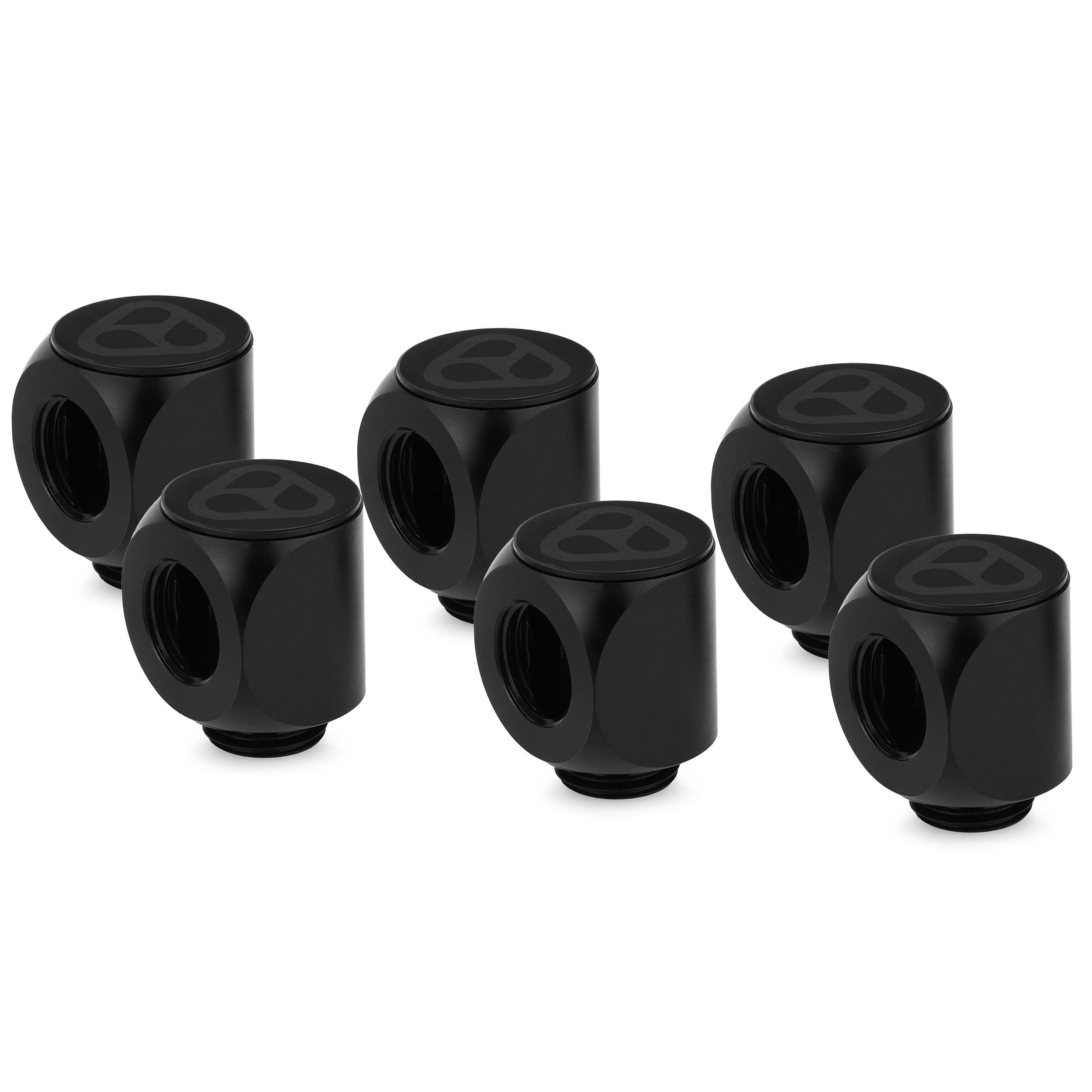 A large main feature product image of Thermal Grizzly DeltaMate Rotary - G1/4" 90 Degree Rotary Fitting 6-Pack (Black)