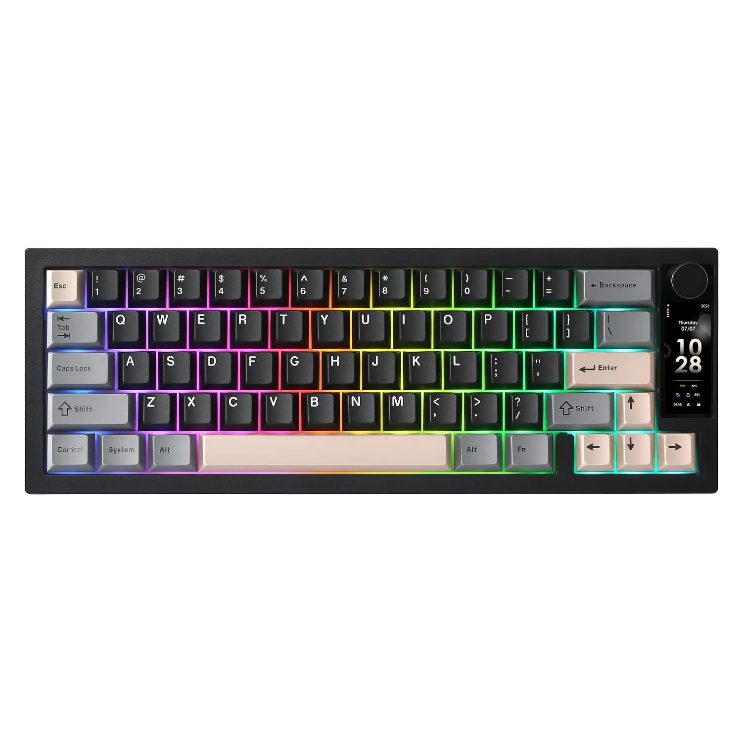 A large main feature product image of YUNZII IF68 QMK/VIA Wireless Mechanical Keyboard - Black (Candy Linear Switch)