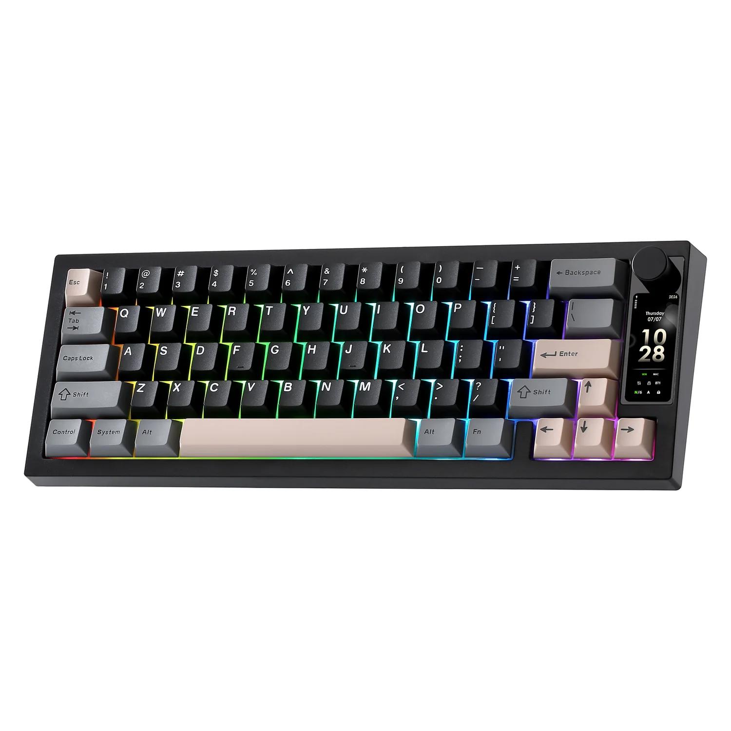 A large main feature product image of YUNZII IF68 QMK/VIA Wireless Mechanical Keyboard - Black (Candy Linear Switch)