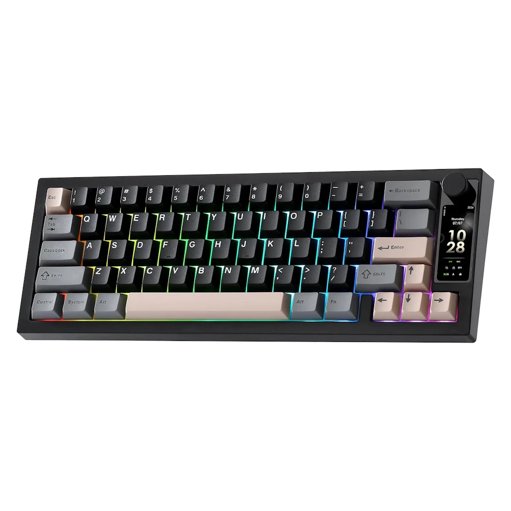 A large main feature product image of YUNZII IF68 QMK/VIA Wireless Mechanical Keyboard - Black (Candy Linear Switch)