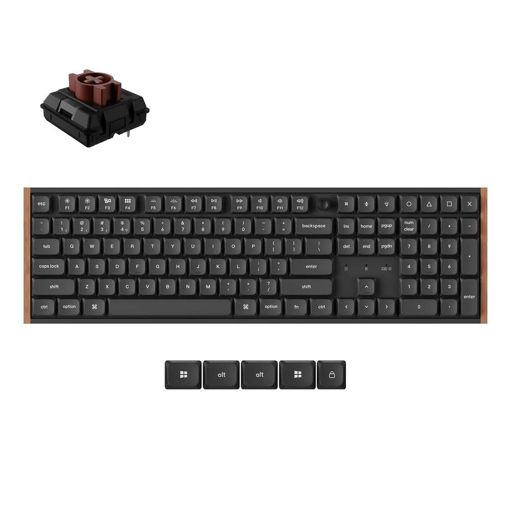 A large main feature product image of Keychron K5 Ultra 8K Wireless Custom Mechanical Keyboard - Black (Keychron Milk POM Brown Switch)