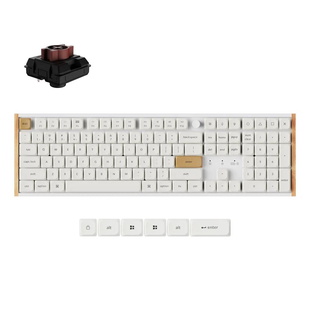 A large main feature product image of Keychron K5 Ultra 8K Wireless Custom Mechanical Keyboard - White (Keychron Milk POM Brown Switch)