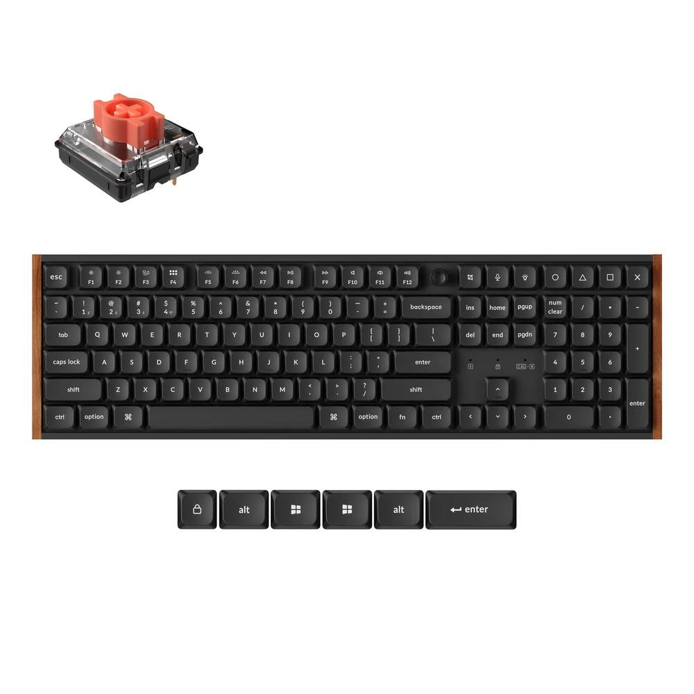 A large main feature product image of Keychron K5 Ultra 8K Wireless Custom Mechanical Keyboard - Black (Keychron Milk POM Silent Red Switch)