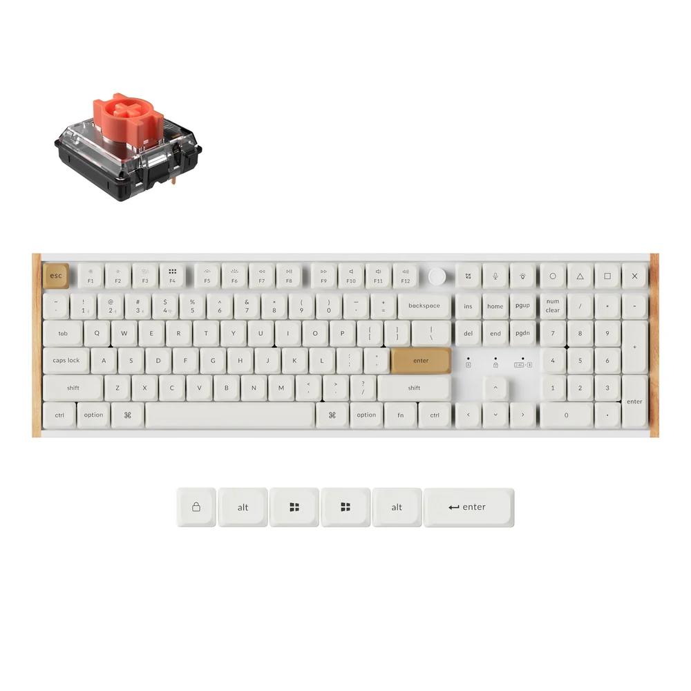 A large main feature product image of Keychron K5 Ultra 8K Wireless Custom Mechanical Keyboard - White (Keychron Milk POM Silent Red Switch)