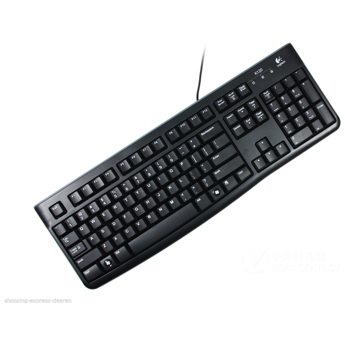 A large main feature product image of EX-DEMO Logitech K120 Plug-and-Play USB Keyboard