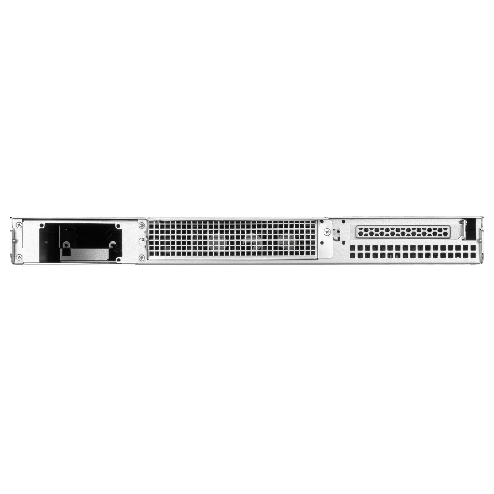 A large main feature product image of SilverStone RM100 1U Rackmount Server Chassis w/ Reversible I/O Module Design