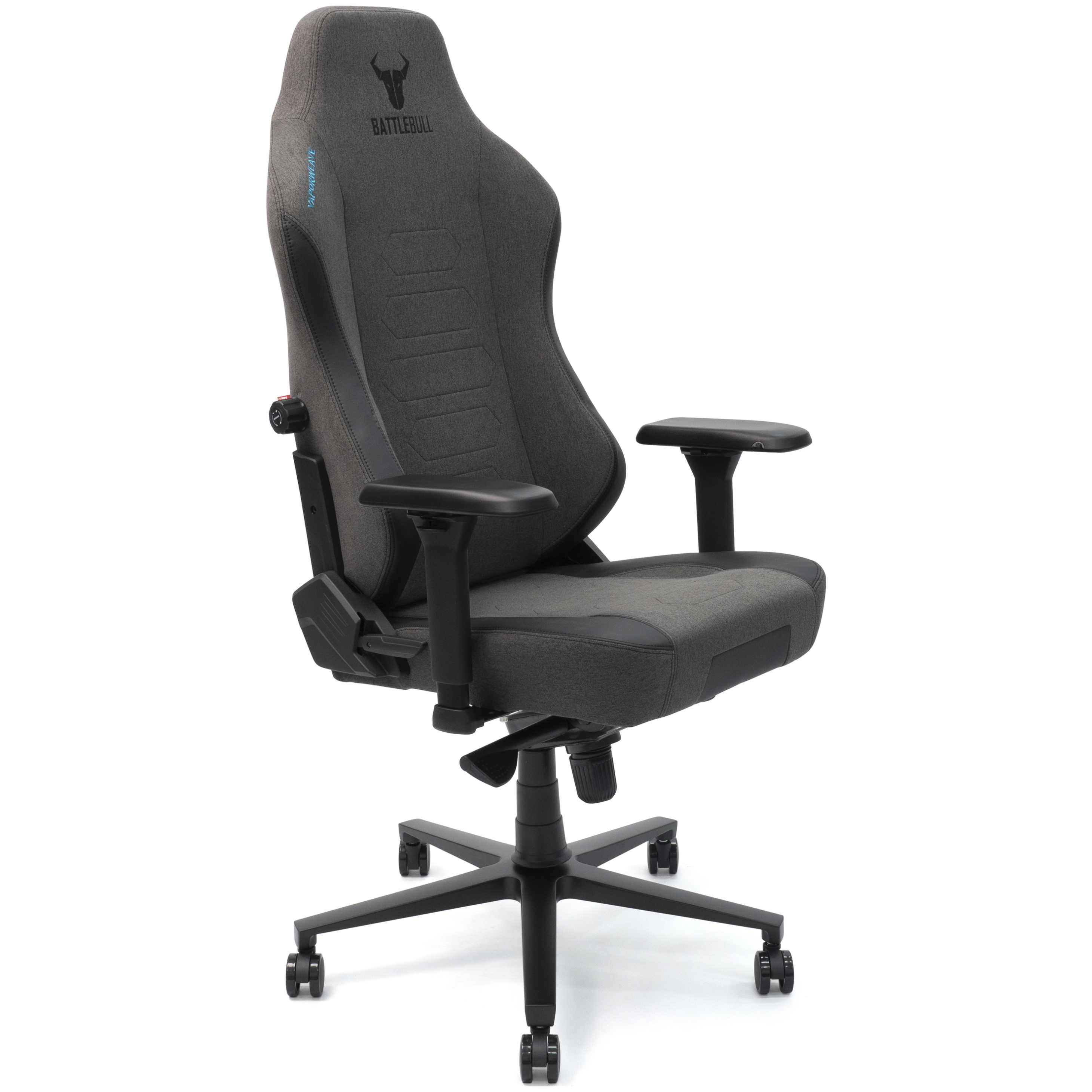 A large main feature product image of EX-DEMO BattleBull Vaporweave 2 Gaming Chair - Dark Grey/Black