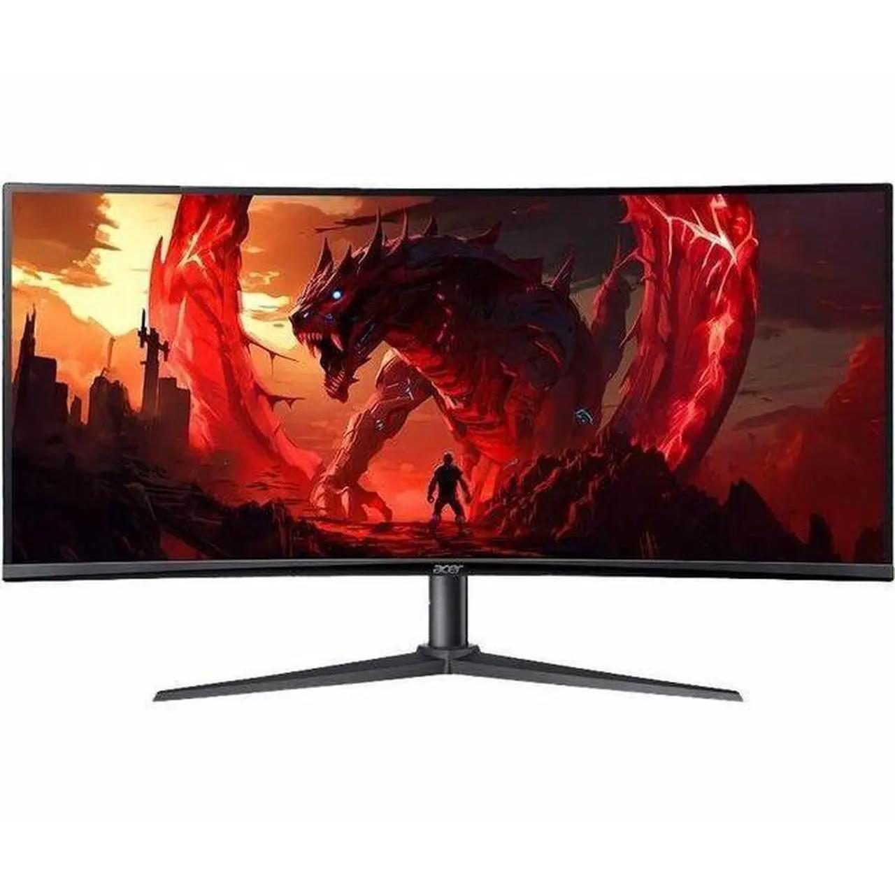 A large main feature product image of Acer Nitro XZ343CUR - 34" Curved 200Hz VA Gaming Monitor