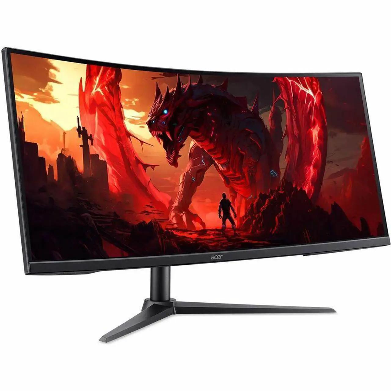 A large main feature product image of Acer Nitro XZ343CUR - 34" Curved 200Hz VA Gaming Monitor
