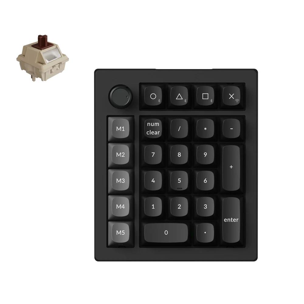 A large main feature product image of Keychron V0 Ultra 8K Wireless Custom Number Pad - Black (Keychron Silk POM Switch - Brown)