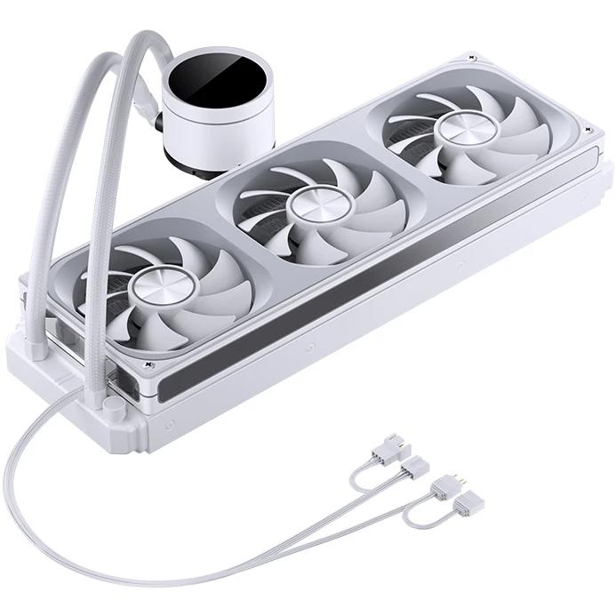 A large main feature product image of EX-DEMO Jonsbo TH-360 ARGB 360mm LCD AIO CPU Liquid Cooler (White)