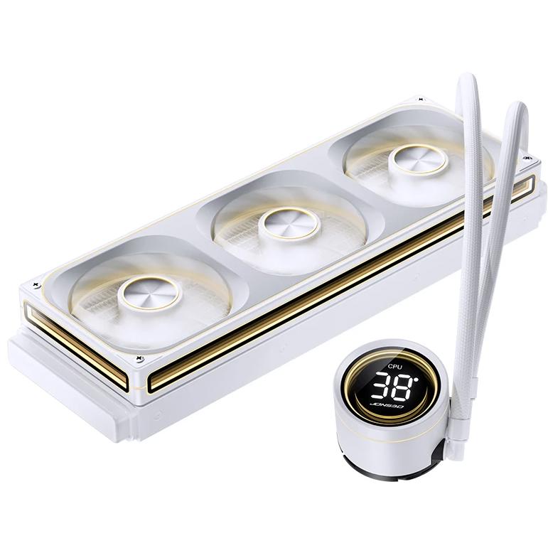 A large main feature product image of EX-DEMO Jonsbo TH-360 ARGB 360mm LCD AIO CPU Liquid Cooler (White)