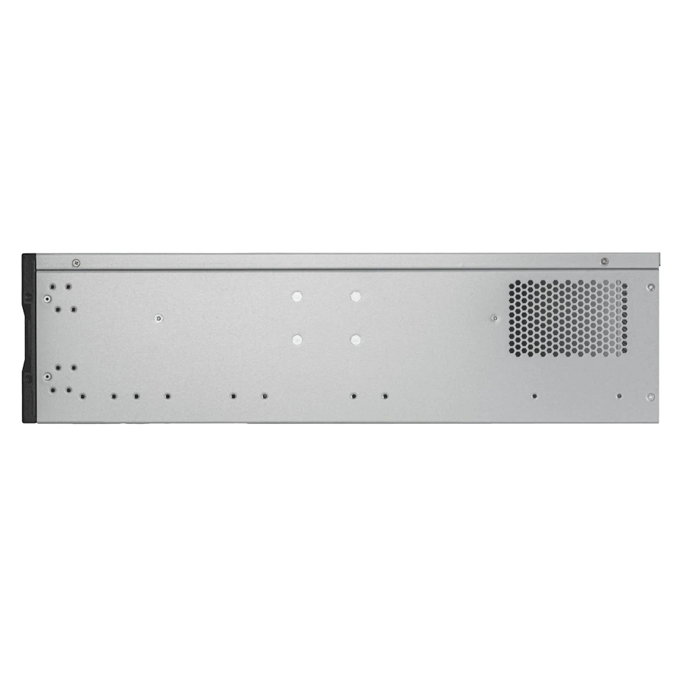 A large main feature product image of SilverStone RM31 3U Rackmount Server Chassis w/ Dual PSU & Liquid Cooling Compatibility