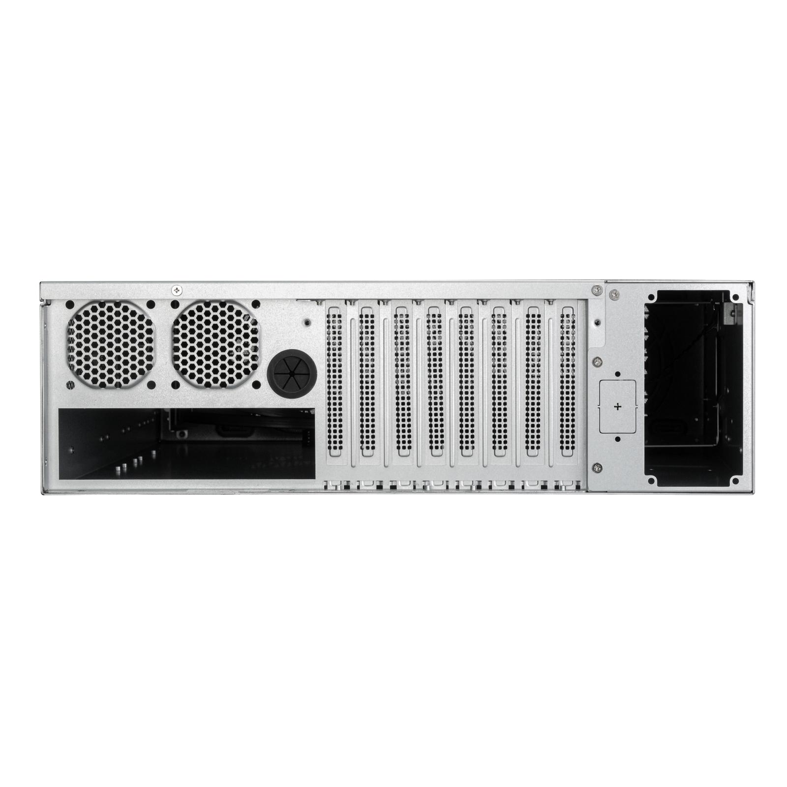 A large main feature product image of SilverStone RM31 3U Rackmount Server Chassis w/ Dual PSU & Liquid Cooling Compatibility