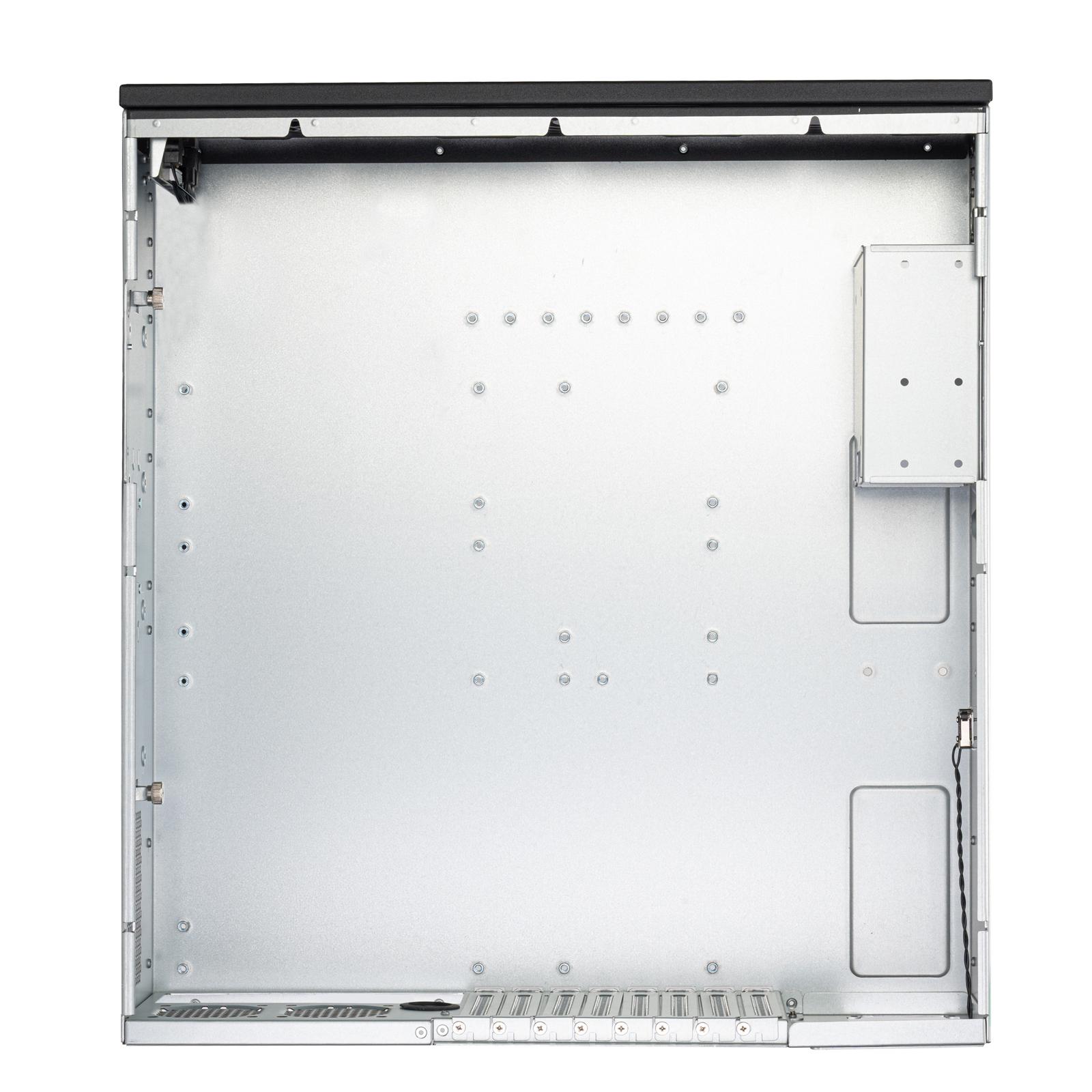 A large main feature product image of SilverStone RM31 3U Rackmount Server Chassis w/ Dual PSU & Liquid Cooling Compatibility