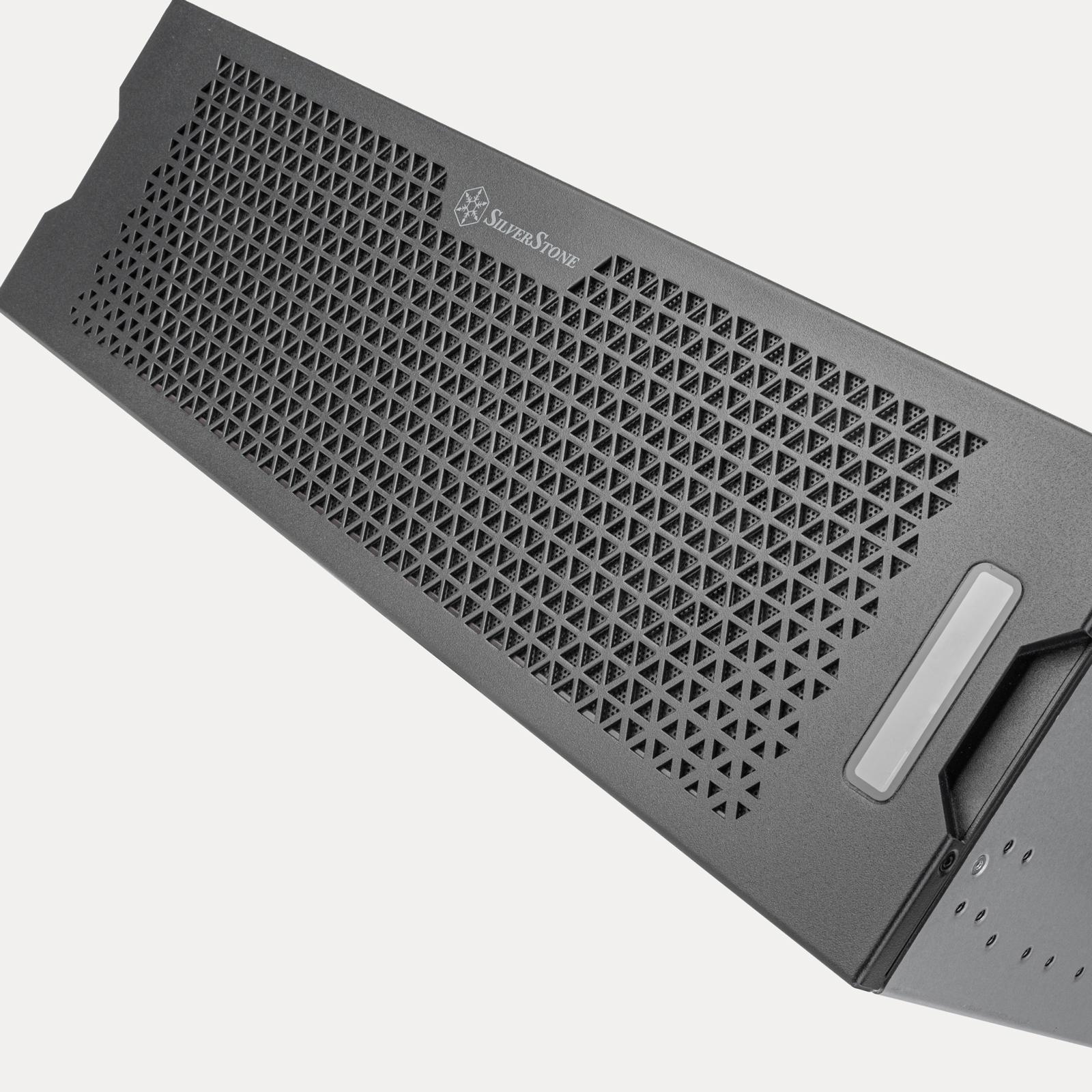 A large main feature product image of SilverStone RM31 3U Rackmount Server Chassis w/ Dual PSU & Liquid Cooling Compatibility