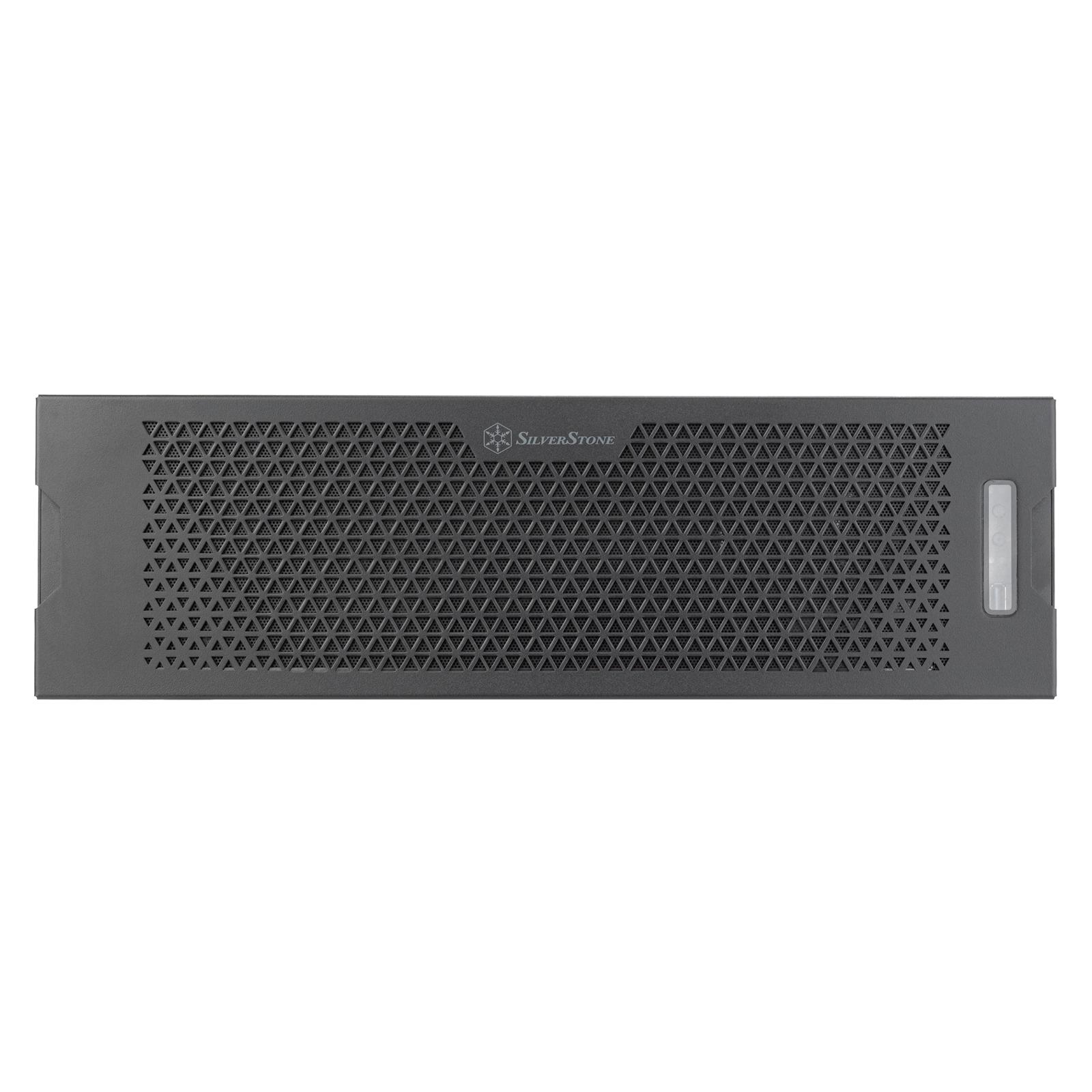 A large main feature product image of SilverStone RM32 3U Rackmount Server Chassis w/ High-End GPU & Liquid Cooling Compatibility