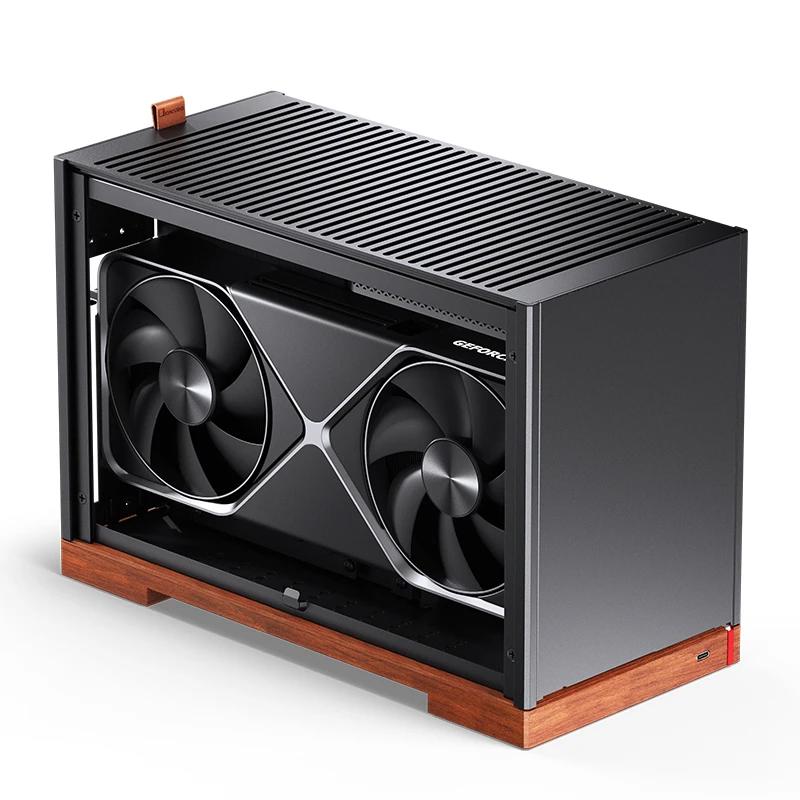 A large main feature product image of EX-DEMO Jonsbo T9 SFF 11.3L PCIe 4.0 Mini-ITX Case (Black)