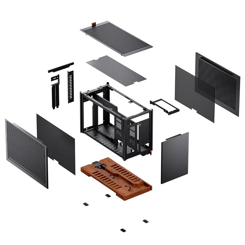 A large main feature product image of EX-DEMO Jonsbo T9 SFF 11.3L PCIe 4.0 Mini-ITX Case (Black)