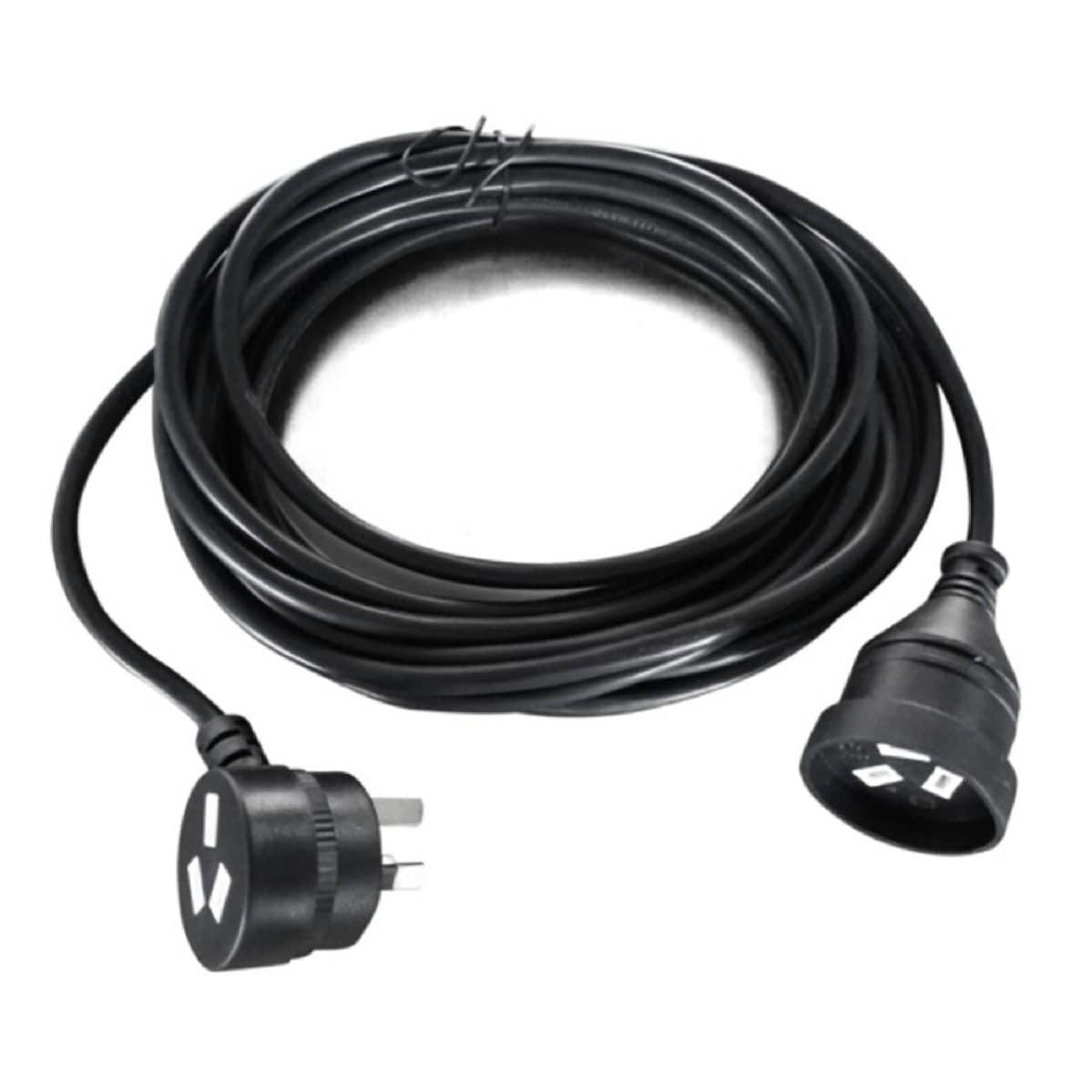 A large main feature product image of 8Ware AU Power Cable Extension 3-Pin Male to Female 2m 3-Pin AU Piggy Back - Black