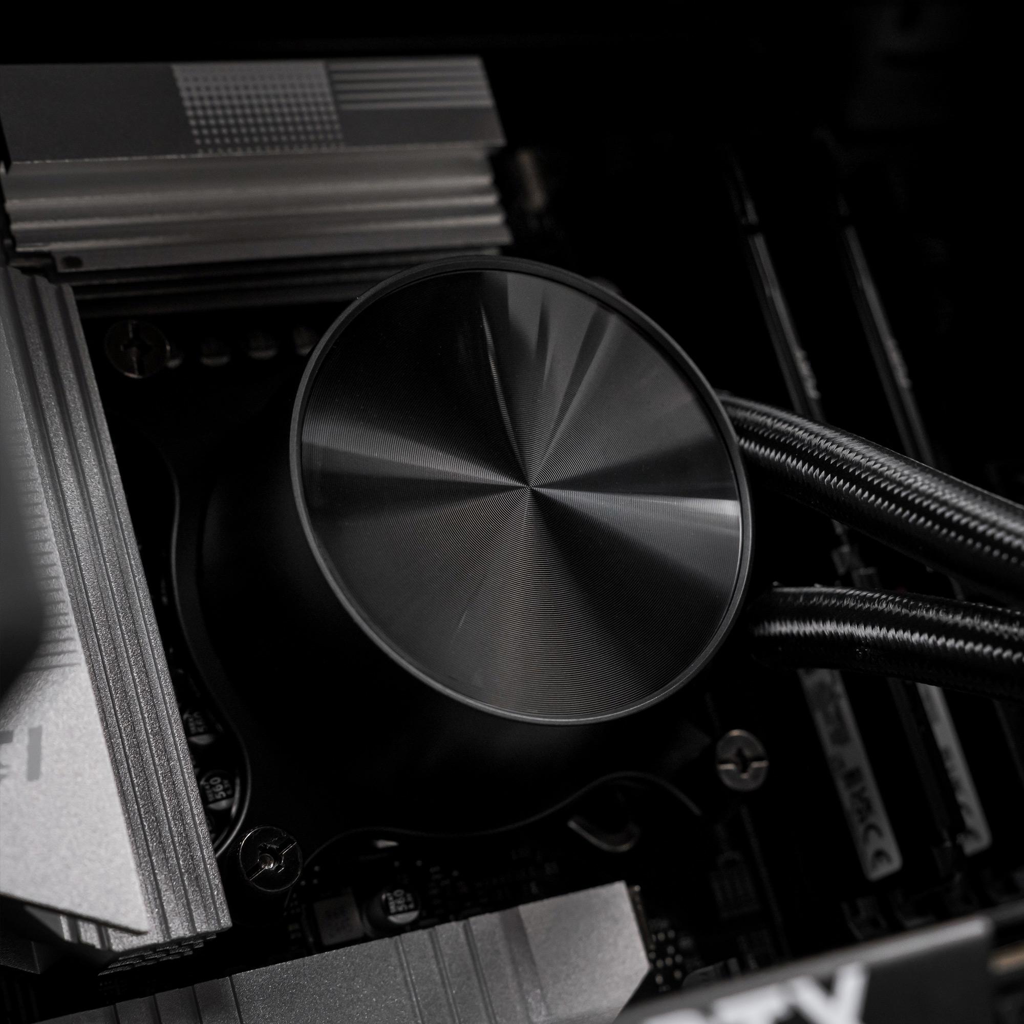 A large main feature product image of PLE Meshify RTX 5070 Prebuilt Ready To Go Gaming PC