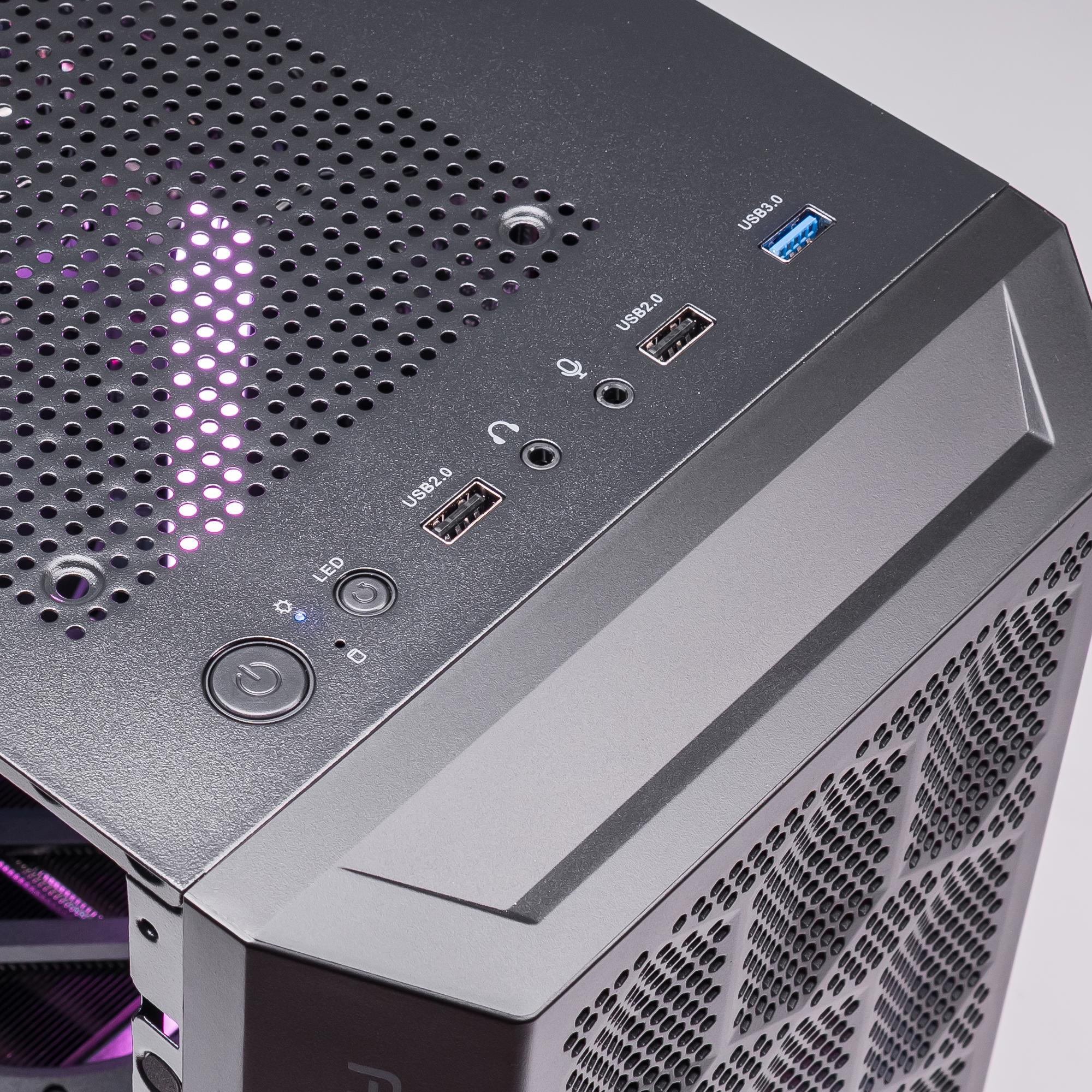 A large main feature product image of EX-DEMO PLE Sapphire RTX 5070 Prebuilt Ready To Go Gaming PC