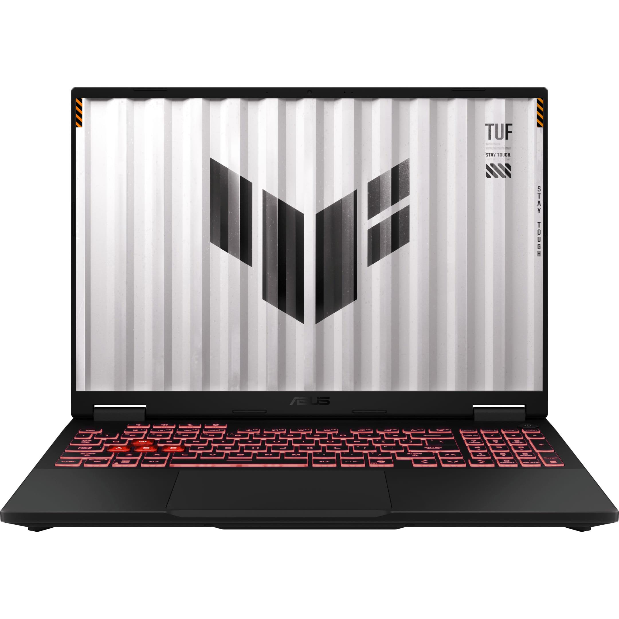 A large main feature product image of #PCR ASUS TUF Gaming A16 (FA608) - 16" 144Hz, Ryzen 7 260, RTX 5050, 16GB/512GB - Win 11 Notebook