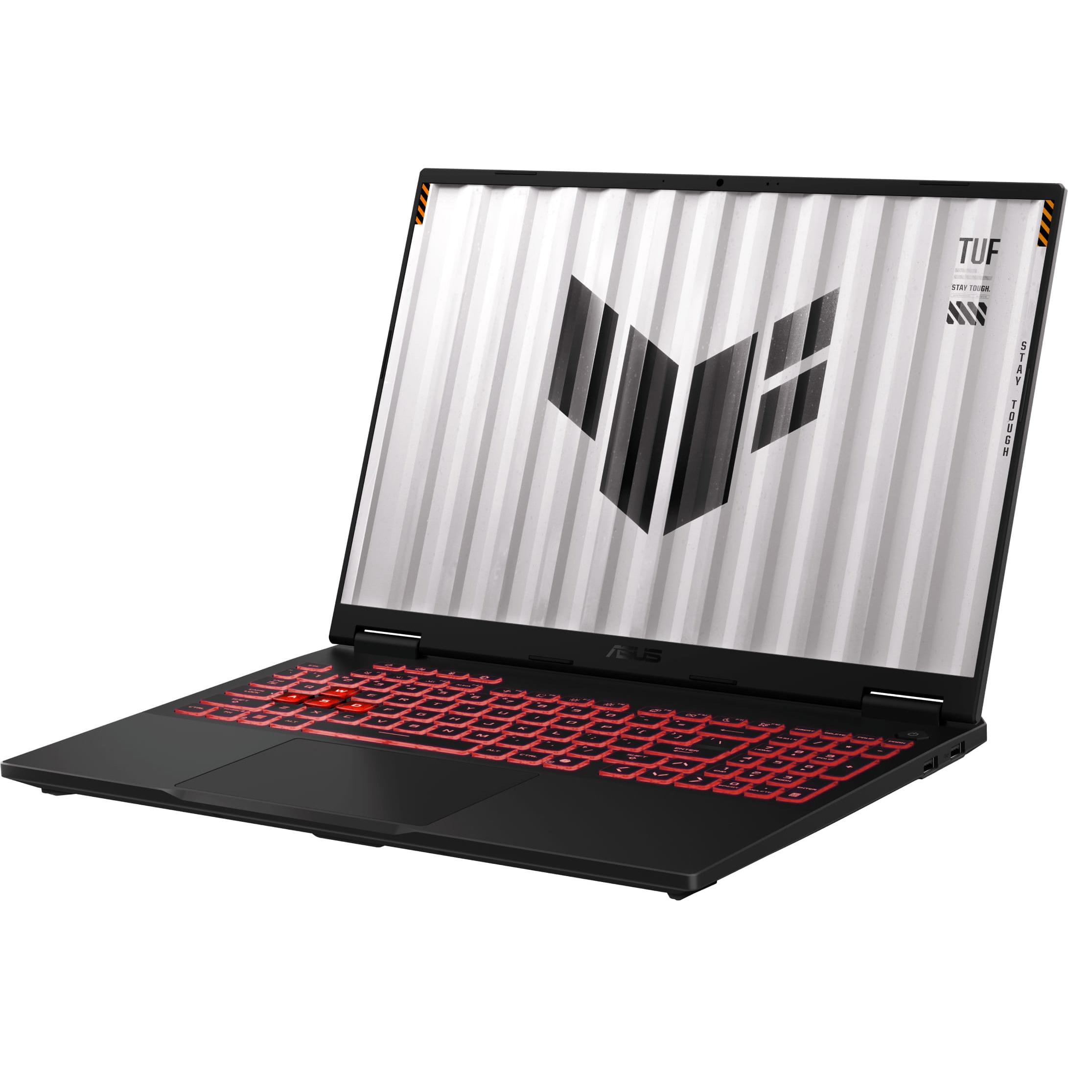 A large main feature product image of #PCR ASUS TUF Gaming A16 (FA608) - 16" 144Hz, Ryzen 7 260, RTX 5050, 16GB/512GB - Win 11 Notebook