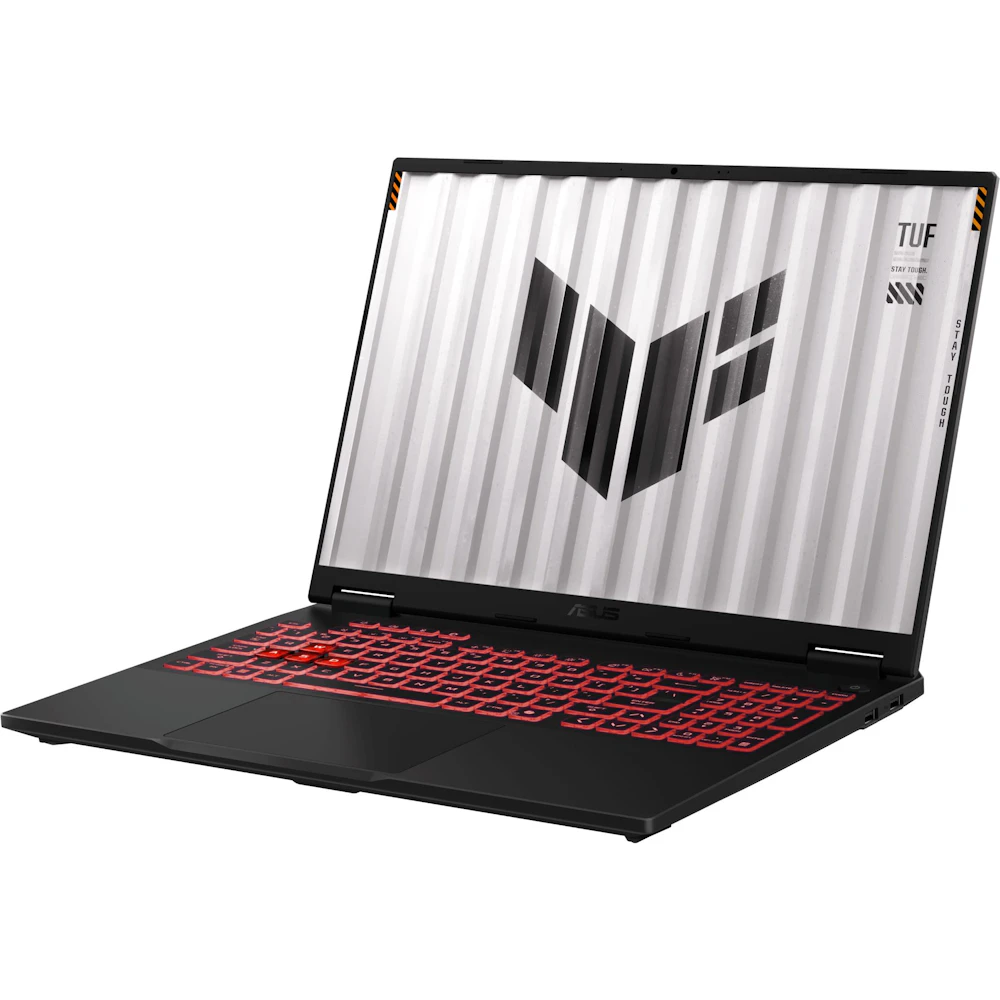 A large main feature product image of #PCR ASUS TUF Gaming A16 (FA608) - 16" 144Hz, Ryzen 7 260, RTX 5050, 16GB/512GB - Win 11 Notebook