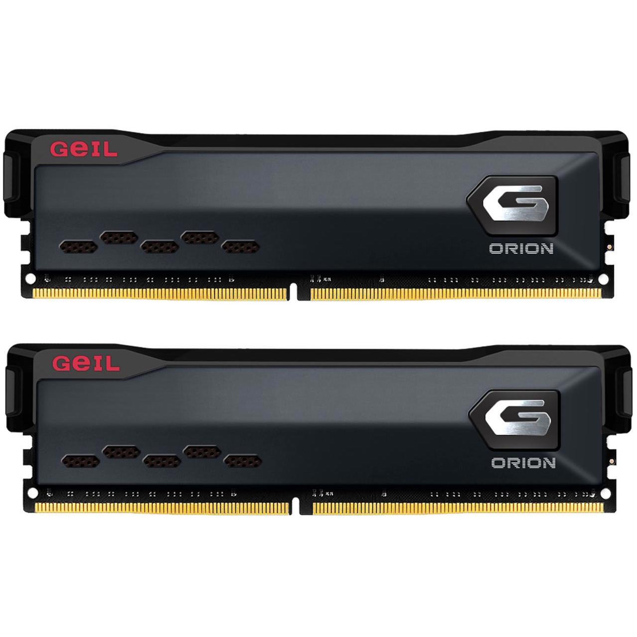 A large main feature product image of EX-DEMO GeIL Orion 32GB Kit (2x16GB) DDR4-3200 C16 (Charcoal Grey)