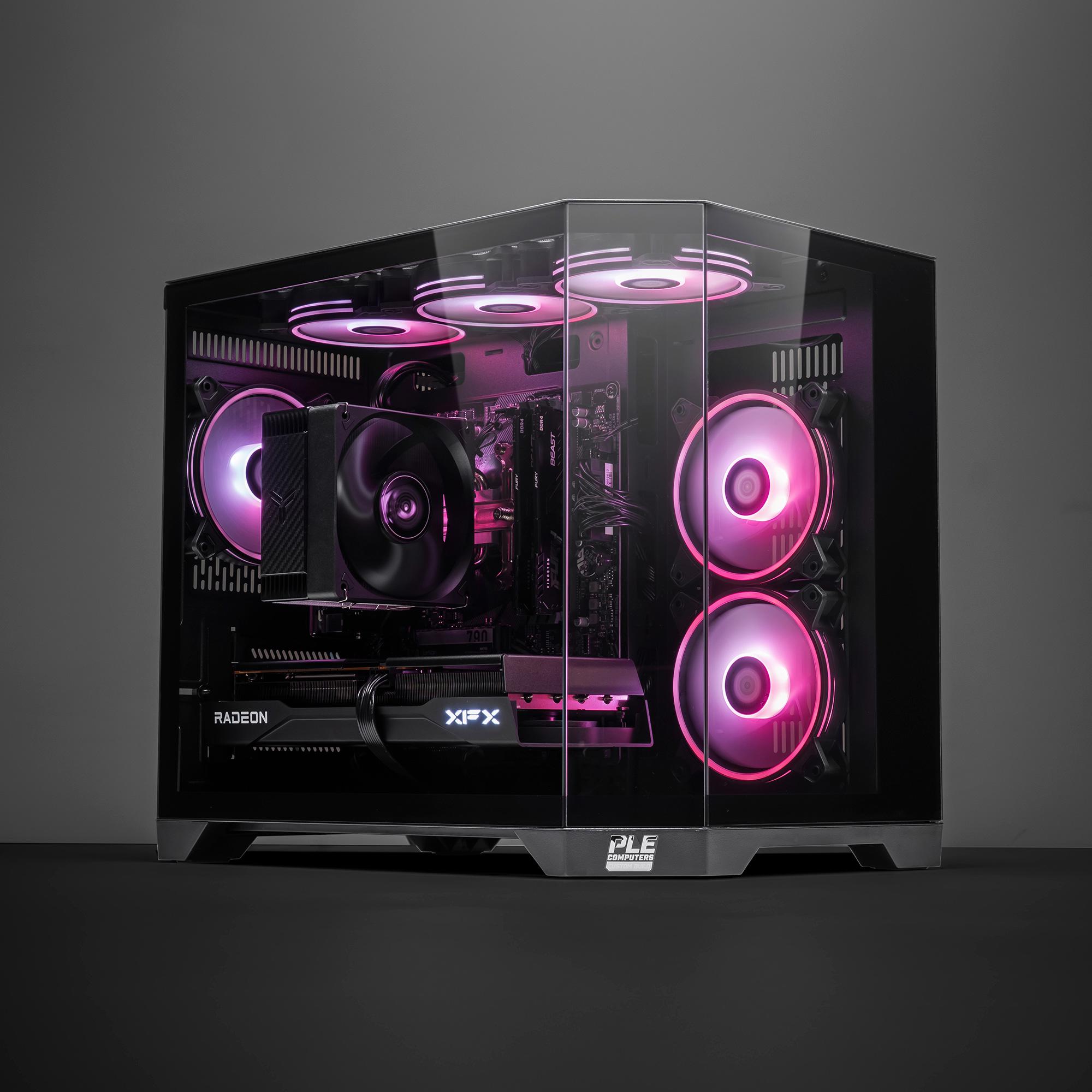 A large main feature product image of EX-DEMO PLE Blossom RX 9060 XT Prebuilt Ready To Go Gaming PC