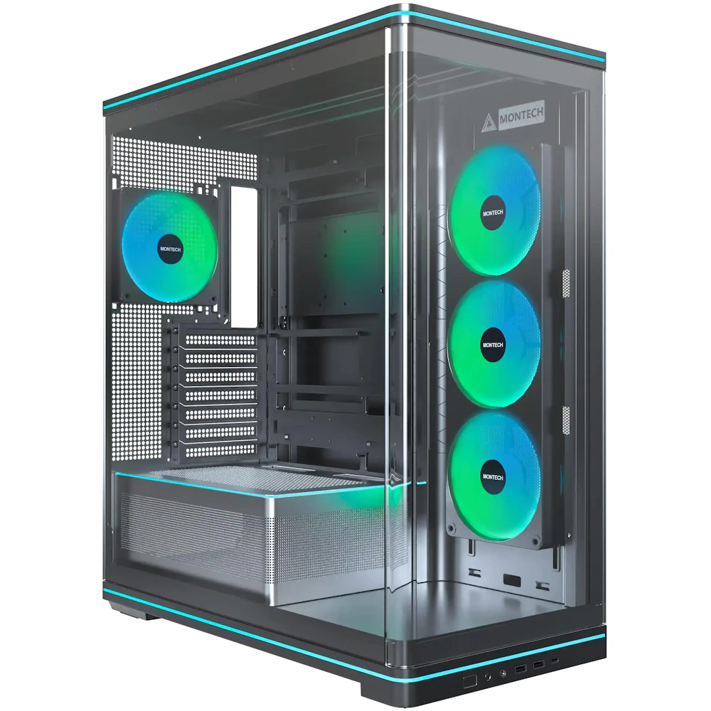 Montech TG3 Curved ARGB Mid Tower Case (Black)