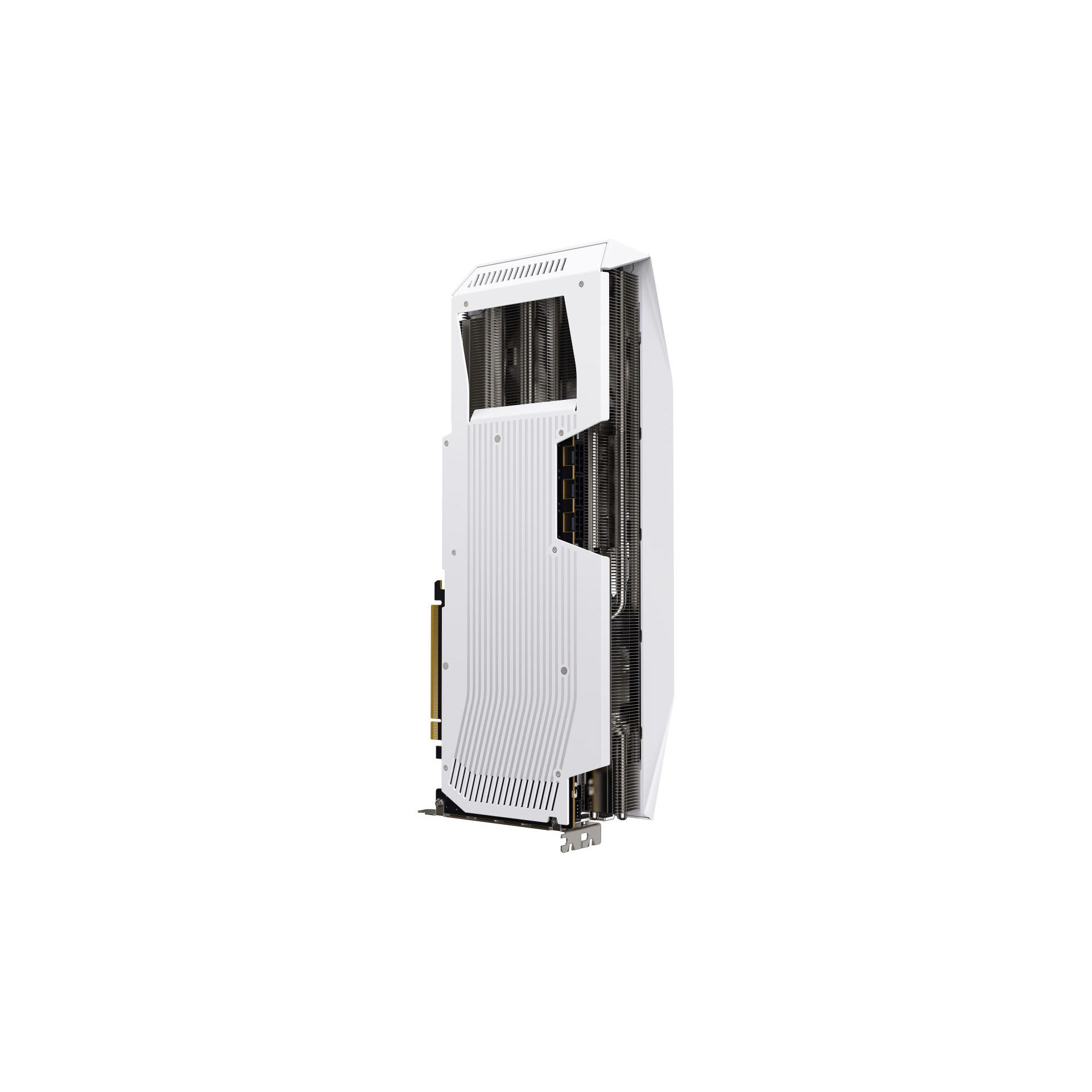 A large main feature product image of XFX Mercury Radeon RX 9070 XT OC Gaming Edition RGB 16GB GDDR6 (White)