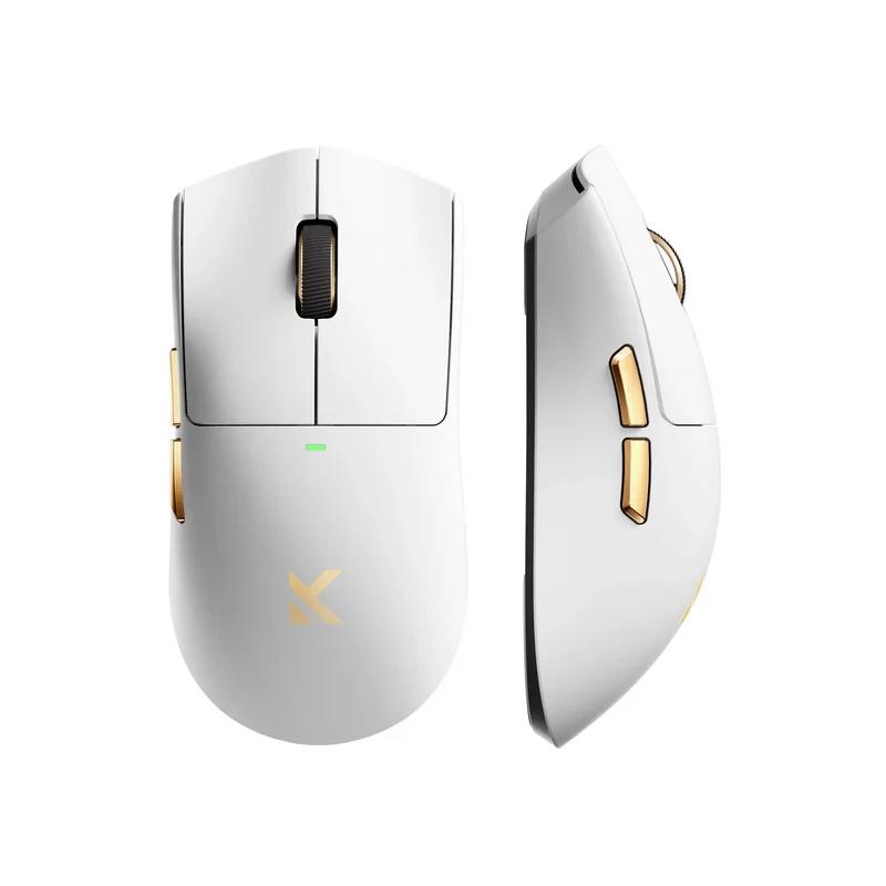 A large main feature product image of EX-DEMO MCHOSE K7 Ultra 8K Lightweight Wireless Gaming Mouse with Charging Dock and Carry Case - White Gold