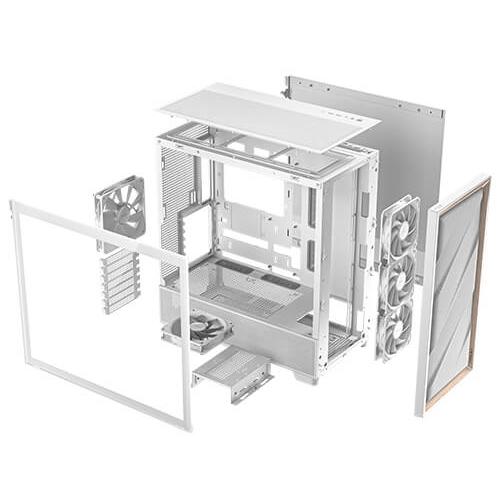 A large main feature product image of EX-DEMO Antec Flux - Mid Tower ATX Case (White)