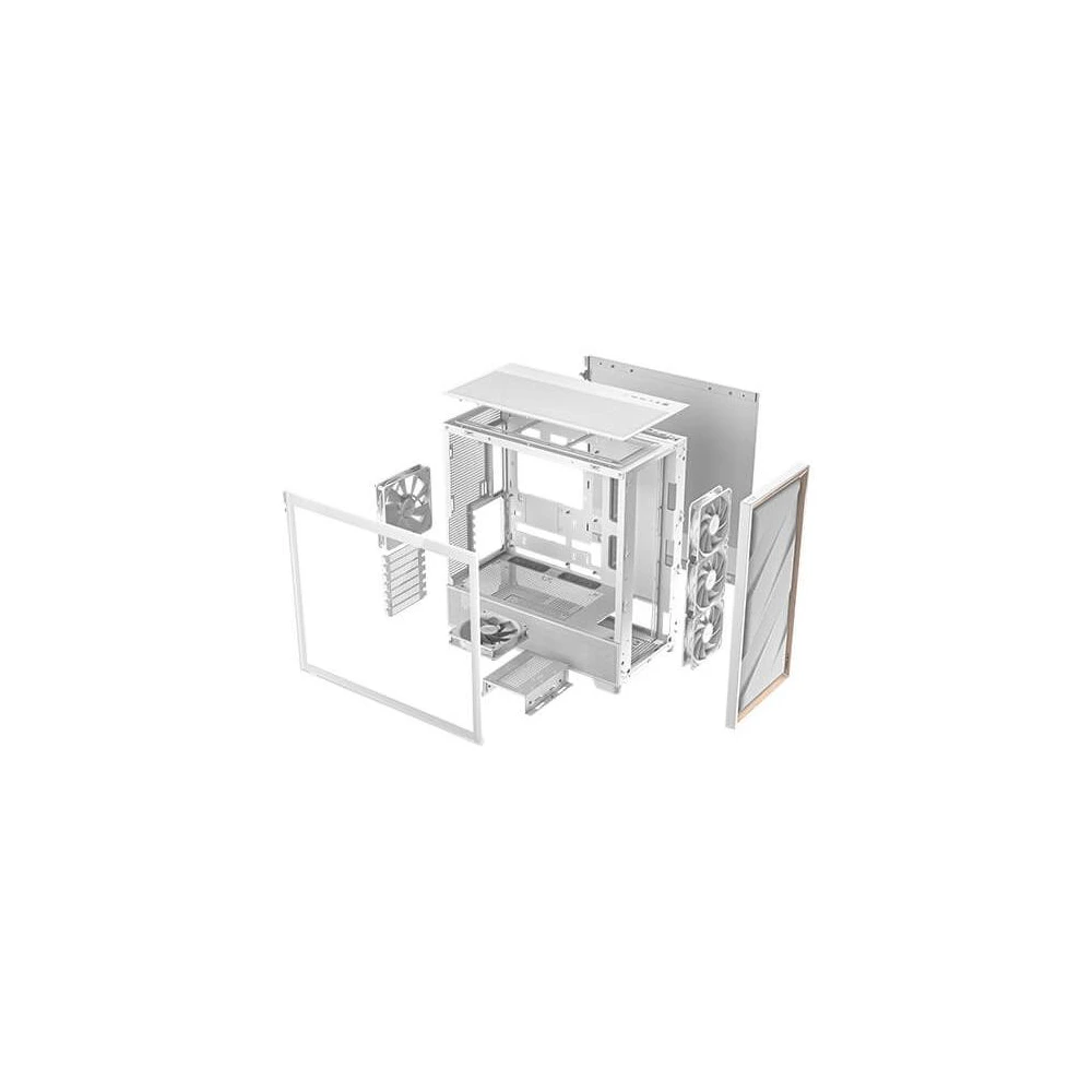 A large main feature product image of EX-DEMO Antec Flux - Mid Tower ATX Case (White)