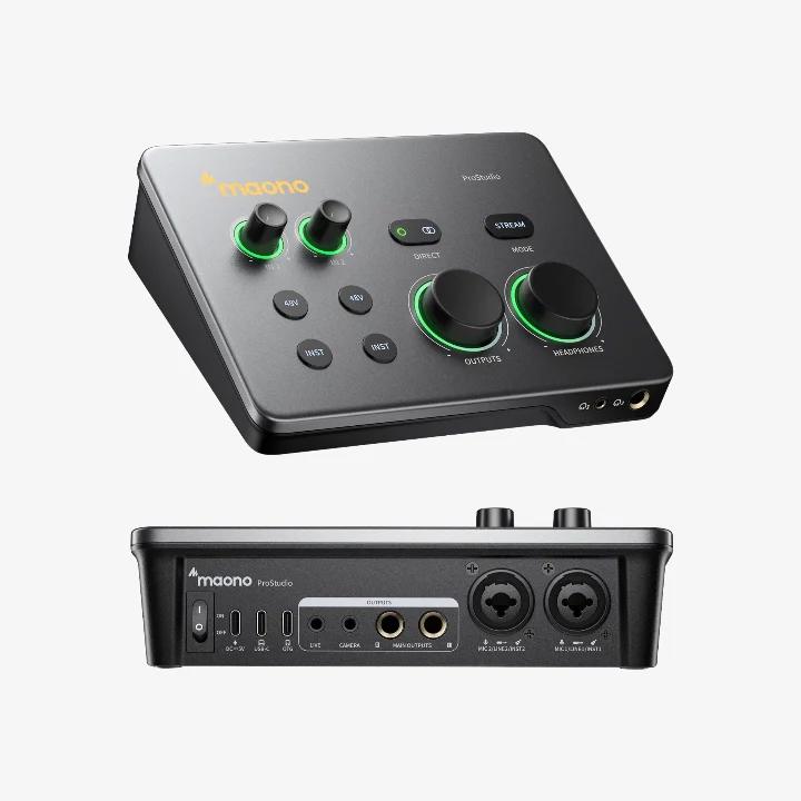 A large main feature product image of Maono P2 USB Hybrid Audio Interface