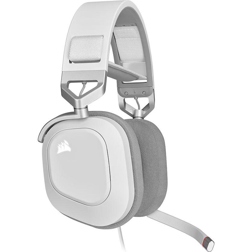 A large main feature product image of EX-DEMO Corsair HS80 RGB USB Wired Gaming Headset (White)
