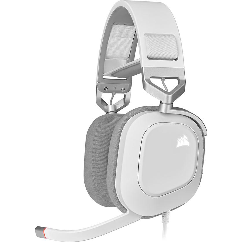 A large main feature product image of EX-DEMO Corsair HS80 RGB USB Wired Gaming Headset (White)