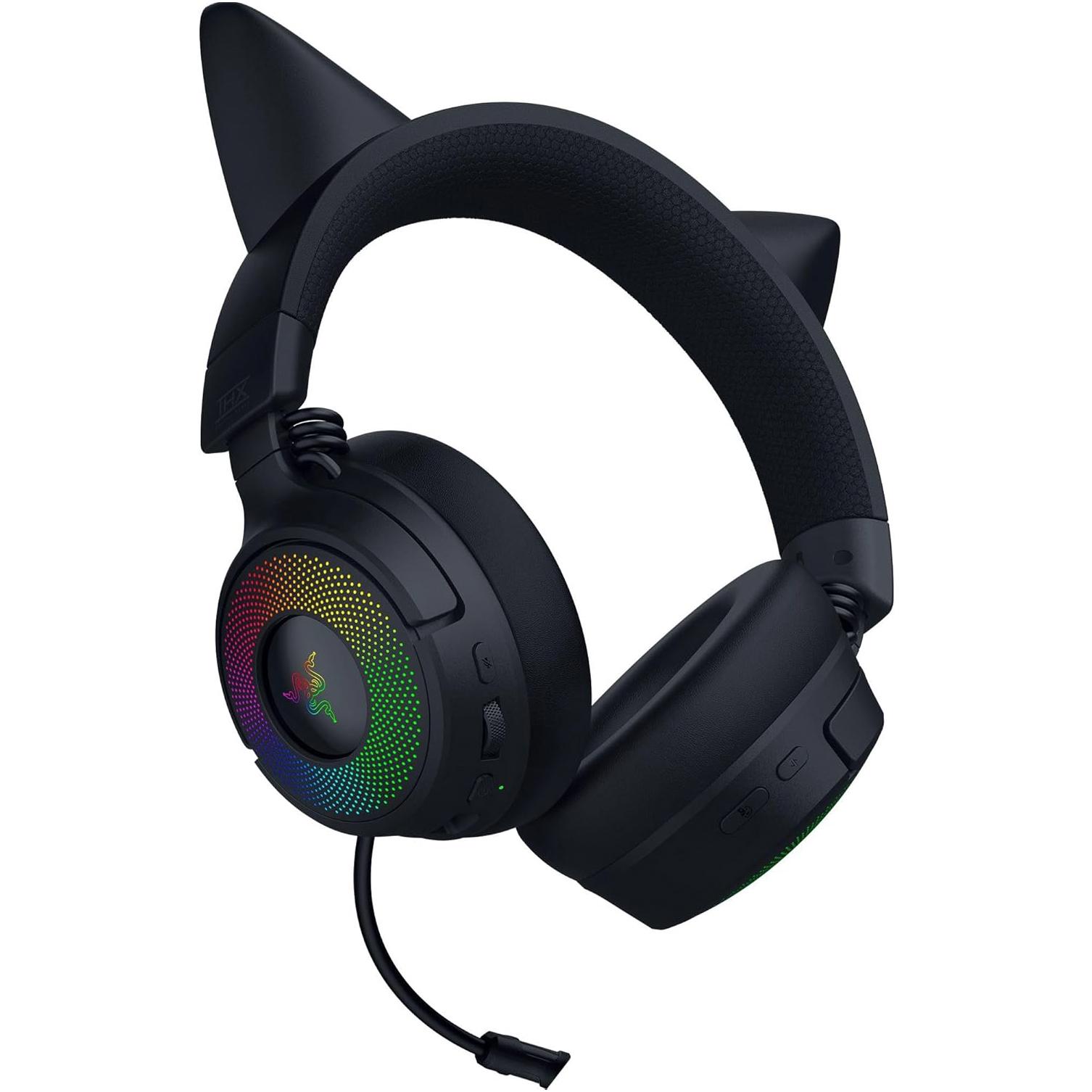 A large main feature product image of EX-DEMO Razer Kraken Kitty V3 Pro - Wireless RGB Gaming Headset (Black)