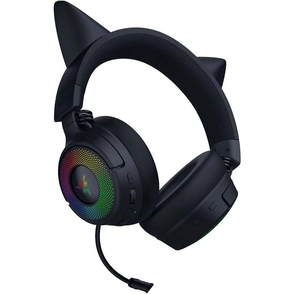 A large main feature product image of EX-DEMO Razer Kraken Kitty V3 Pro - Wireless RGB Gaming Headset (Black)