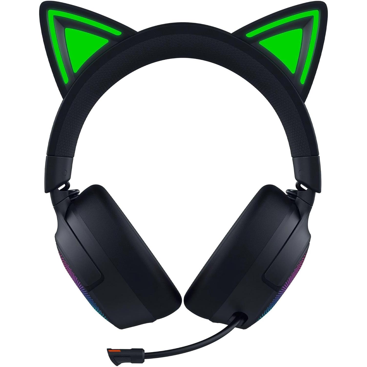 A large main feature product image of EX-DEMO Razer Kraken Kitty V3 Pro - Wireless RGB Gaming Headset (Black)