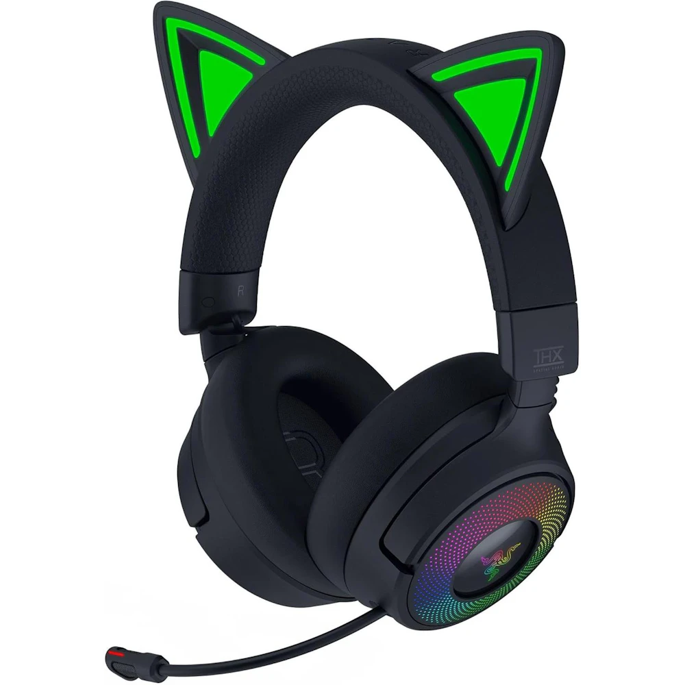 A large main feature product image of EX-DEMO Razer Kraken Kitty V3 Pro - Wireless RGB Gaming Headset (Black)