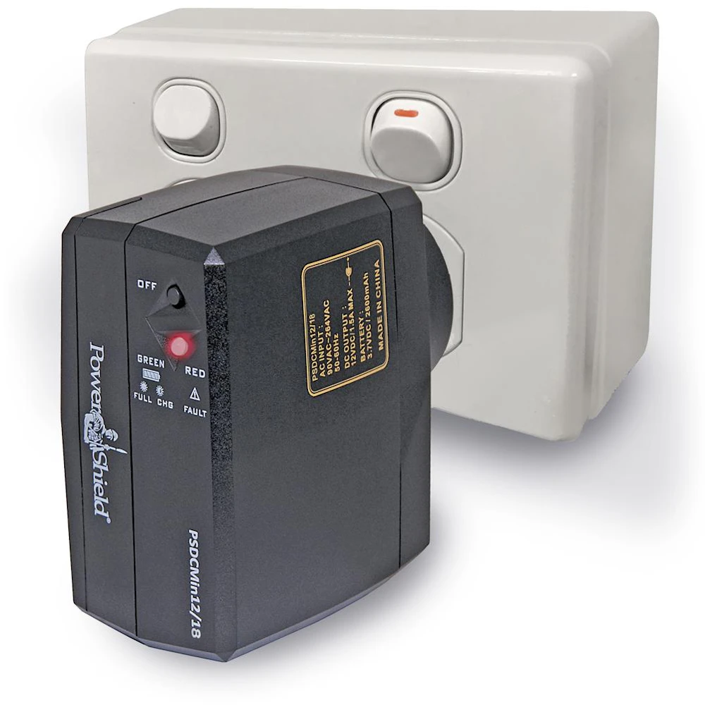 A large main feature product image of EX-DEMO PowerShield DC Mini - 12V/18W UPS