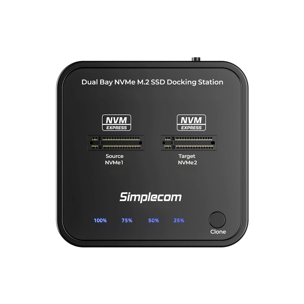 Simplecom SD550 V3 USB 3.2 Gen 2 to Dual Bay NVMe M.2 SSD Docking Station