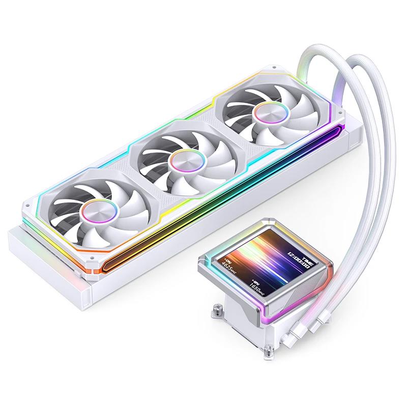 A large main feature product image of Jonsbo TX-360 ARGB 360mm AIO CPU Liquid Cooler (White)