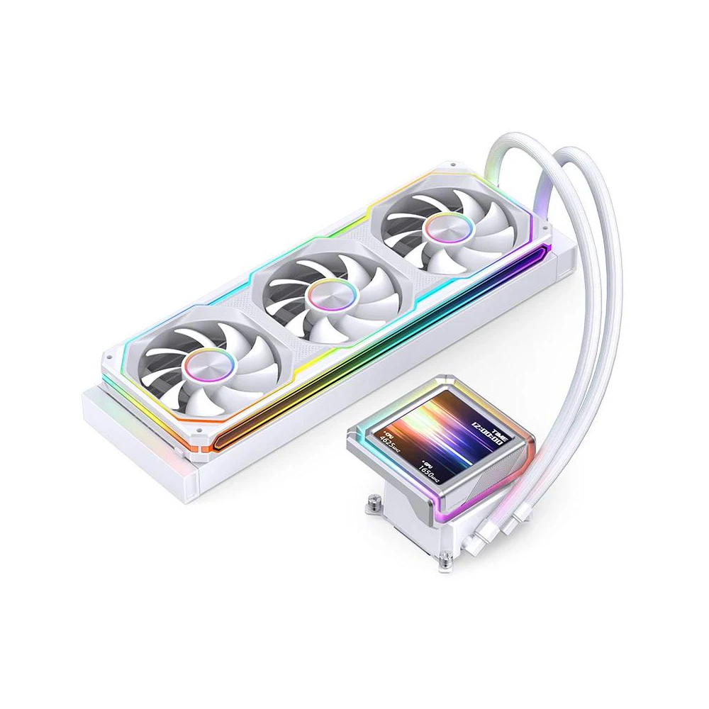 A large main feature product image of Jonsbo TX-360 ARGB 360mm AIO CPU Liquid Cooler (White)