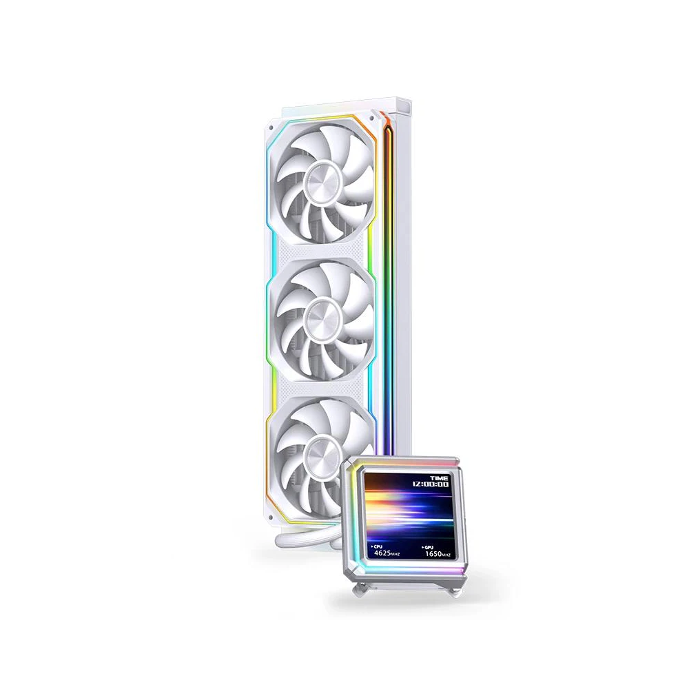 A large main feature product image of Jonsbo TX-360 ARGB 360mm AIO CPU Liquid Cooler (White)