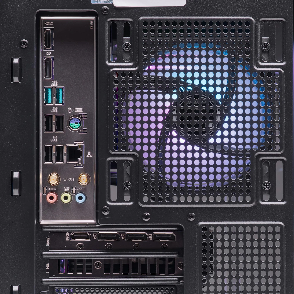 A large main feature product image of PLE Prism RTX 5070 Prebuilt Ready To Go Gaming PC